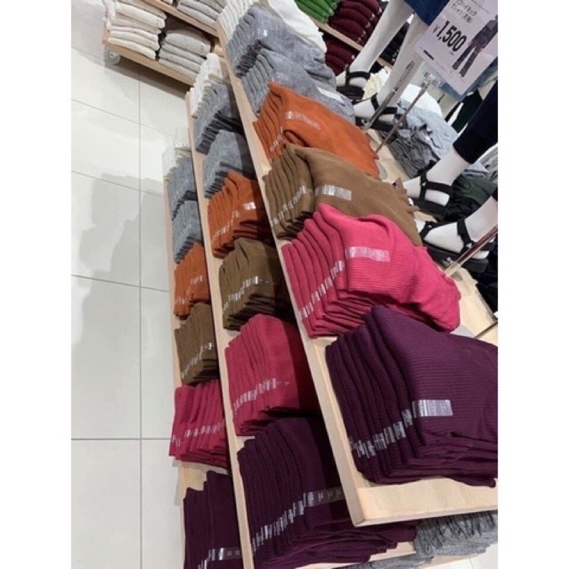 Áo len thun tăm cổ 3 phân Uniqlo chính hãng