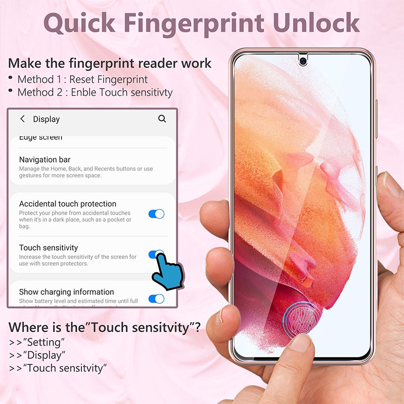 Set 2 Kính Cường Lực Toàn Màn Hình Cho Samsung S21 S22 Plus