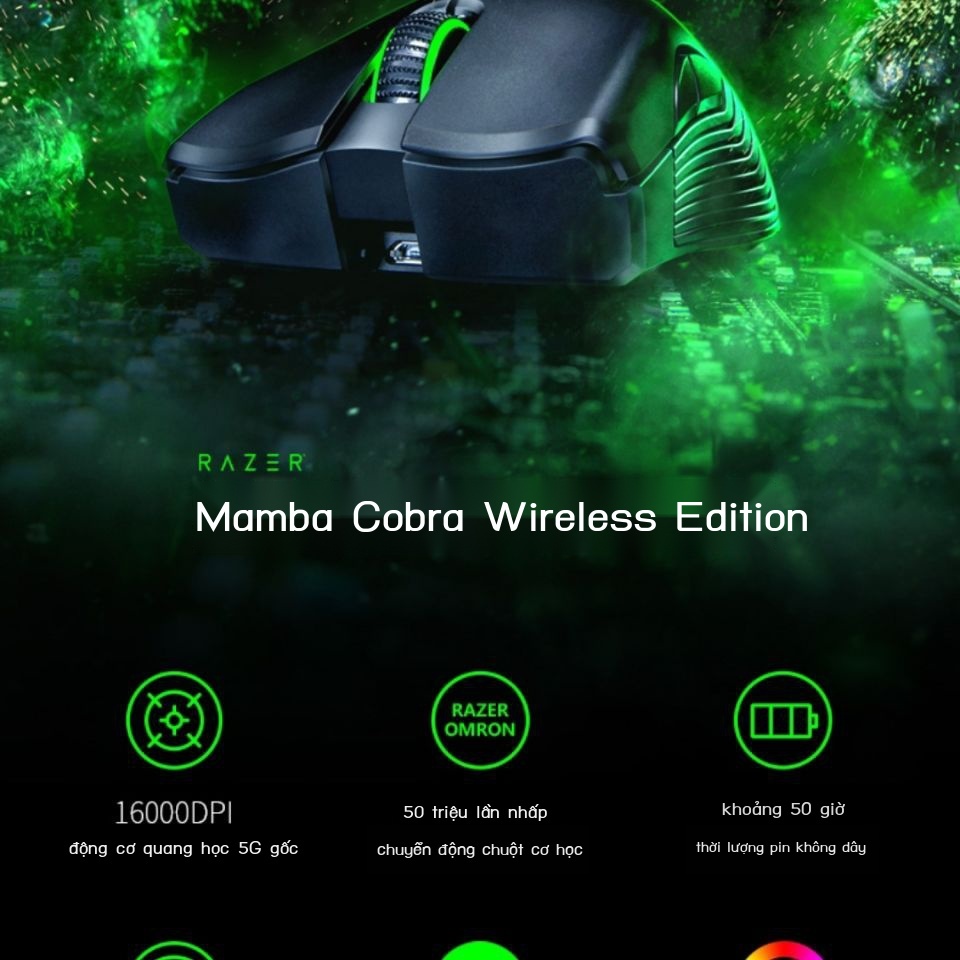 Chuột không dây Razer Chuột không dây Mamba Chuột không dây Sharp Viper Chuột Razer