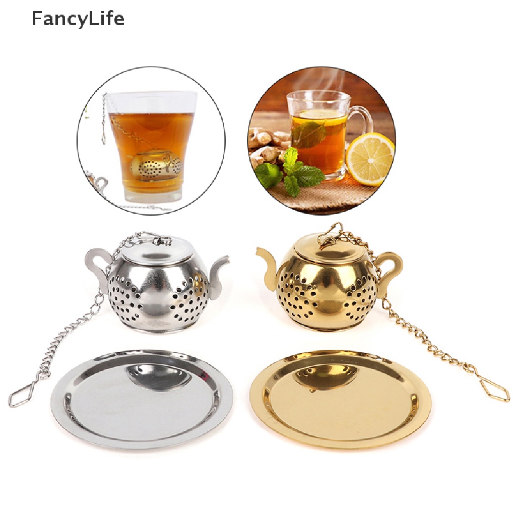 Fancylife☀ Dụng Cụ Lọc Trà Hình Ấm Trà Bằng Thép Không Gỉ