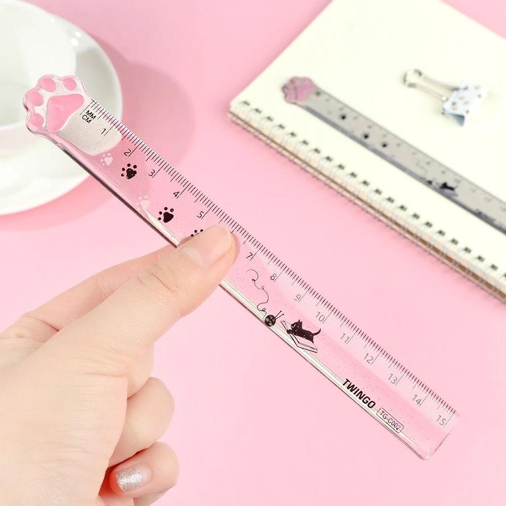 PEWANY Thước Thẳng Bằng Nhựa Hình Móng Vuốt Mèo Đáng Yêu Dành Cho Học Sinh
