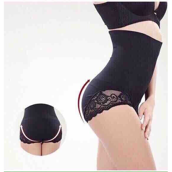Quần gen nịt bụng viền ren định hình giảm eo,giảm mỡ có thanh chống cuộn_𝐐𝟐𝟓