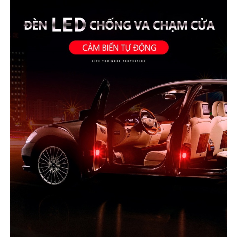 BỘ 4 đèn LED cảnh báo an toàn khi mở cửa xe ô tô, xe hơi