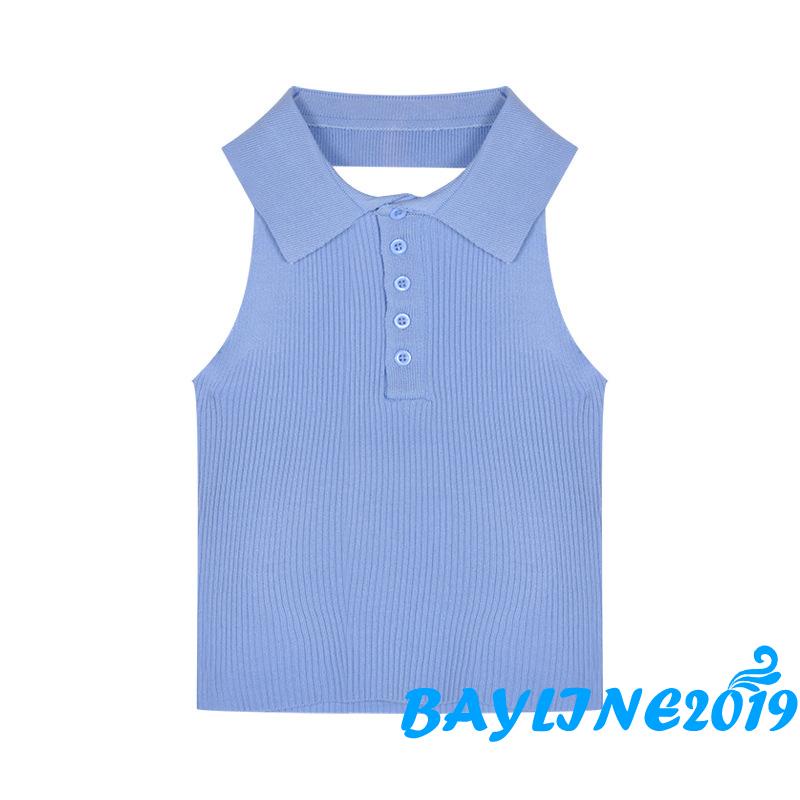 BAY-Áo croptop sát nách hở lưng ôm dáng màu trơn cổ yếm màu trắng/đen/xanh lá/tím/xanh lá bạc hà cho nữ