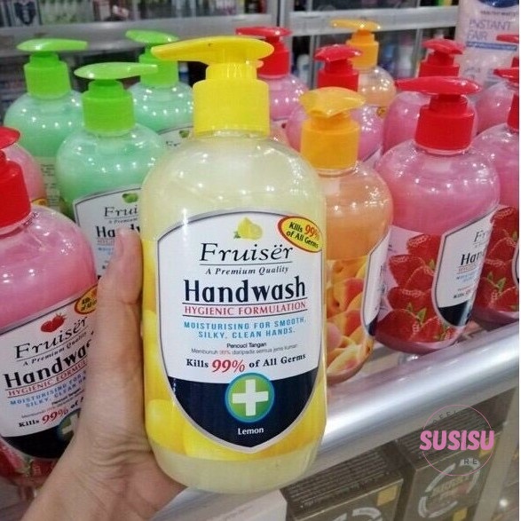 Nước Rửa Tay Fruiser hand wash hương trái cây/ Aloe Vera/Đào/chanh/Táo/Dâu diệt khuẩn 99%