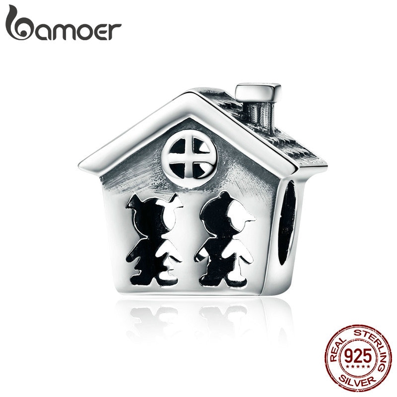 Hạt Làm Trang Sức Bamoer SCC541 Bằng Bạc 925 Hình Ngôi Nhà