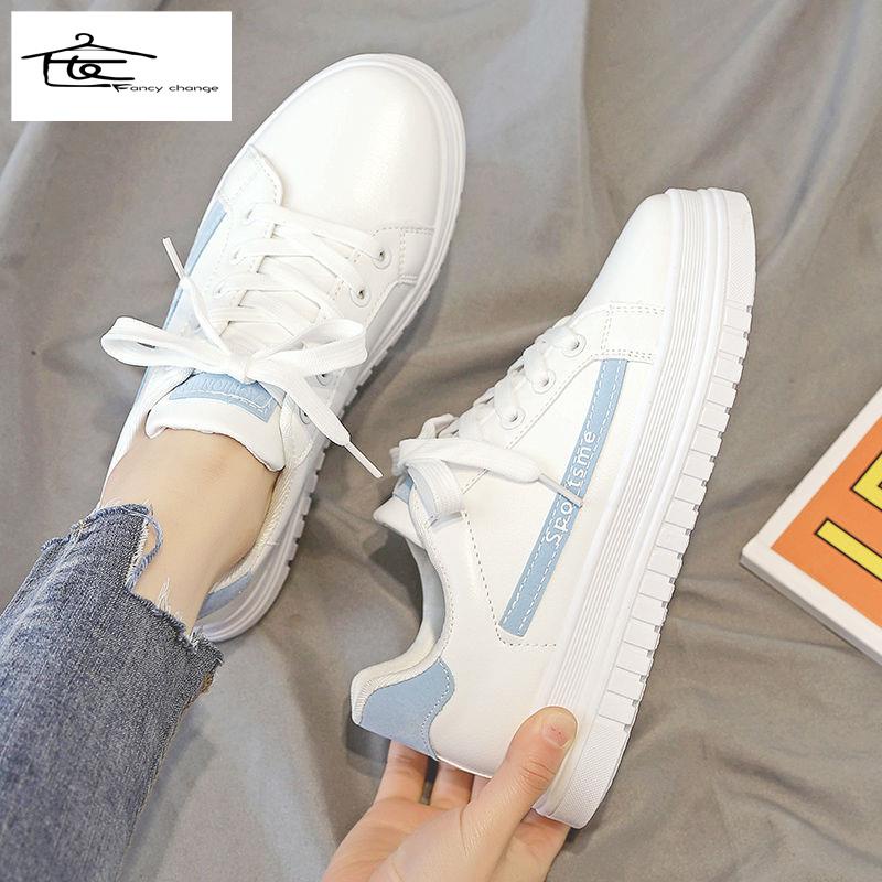 Giày Thể Thao Da Đế Bằng Phong Cách Harajuku Hàn Quốc Thời Trang Mùa Xuân Cho Nữ 2022