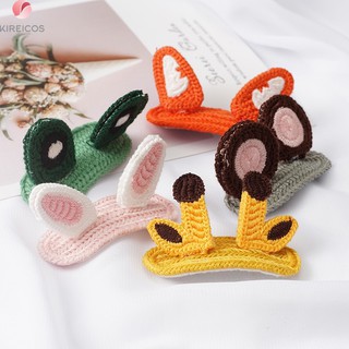 Kẹp Bấm Mái Đan Len Có 2 Tai Cho Bé Siêu Cute