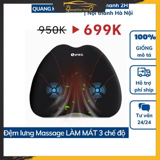 Đệm Lưng Ô Tô LÀM MÁT - Massage 3 Chế Độ Lõi Cao Su Non Cao Cấp Chống Đau Mỏi Lưng Hiệu Quả