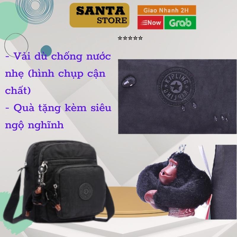 Túi tote túi vải canvas phong cách Hàn quốc, có khóa nhiều ngăn phụ tiện dụng đeo chéo đẹp Kipling KL1804 SANTA STORE