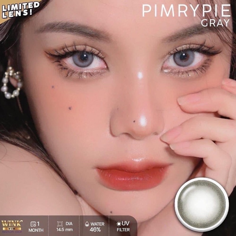 Lens Thái mẫu Pimrypie xám tây giãn vừa 0 độ