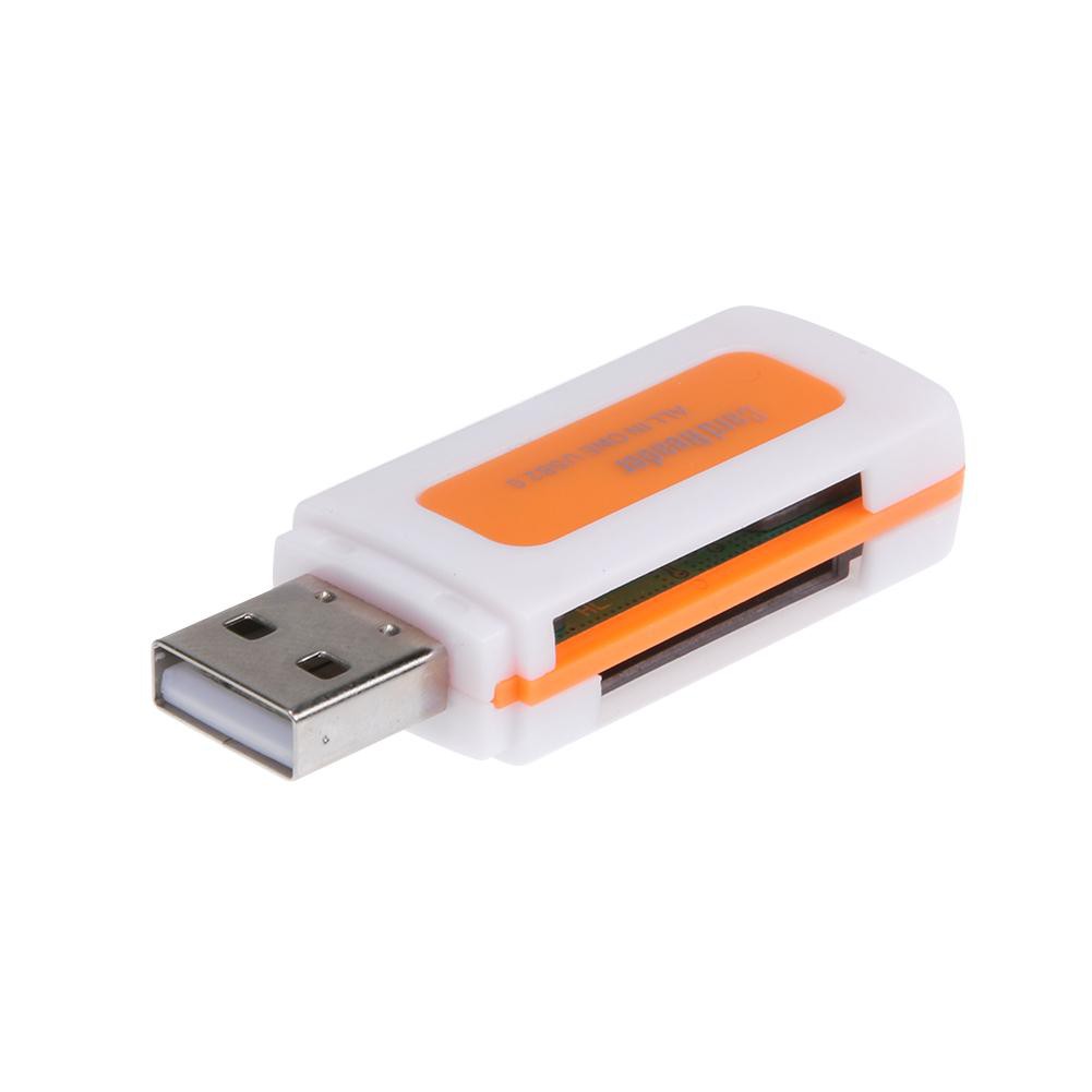 High Mini USB2.0 4 Card Slots Smart Card Reader SD/MMC TF MS M2 Card Reader