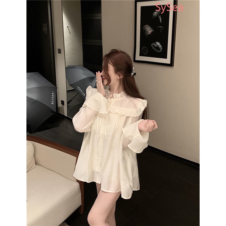 Áo Voan Cổ Búp Bê Thời Trang Mùa Hè Pháp Cho Nữ