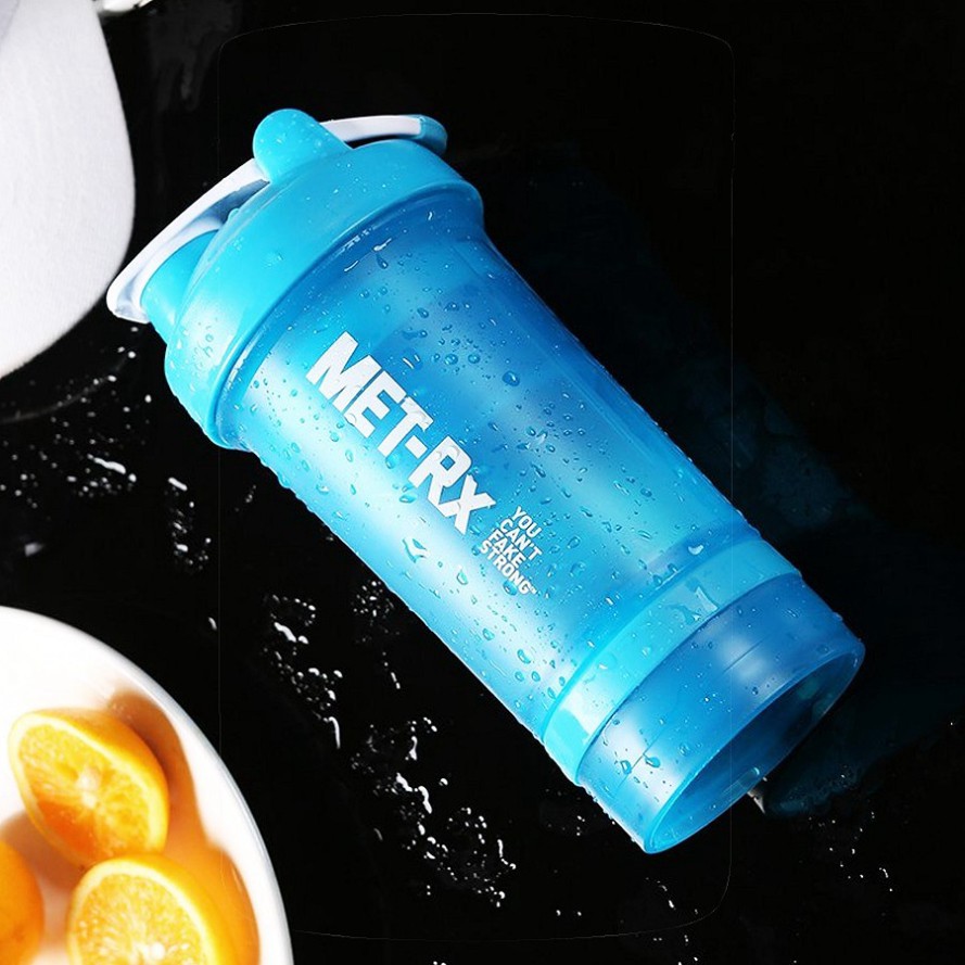 Shaker MET-RX - Bình Lắc Tập Gym 3 Ngăn Cao Cấp & Tiện lợi - Dung Tích 500ml