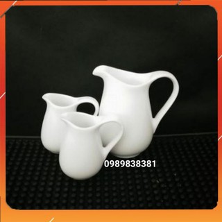 Ly rót sữa sứ trắng 35ml 75ml 100ml Ca rót sữa Milk Jar