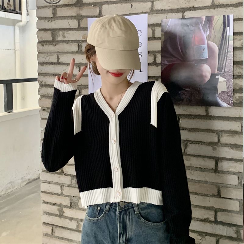 Áo Thun Nữ Tay Dài Phối Màu Cute Hàn Quốc