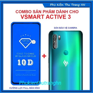 Combo Vsmart Active 3 kính cường lực full màn + dán cường lực bảo vệ camera chống trầy xước bụi bẩn