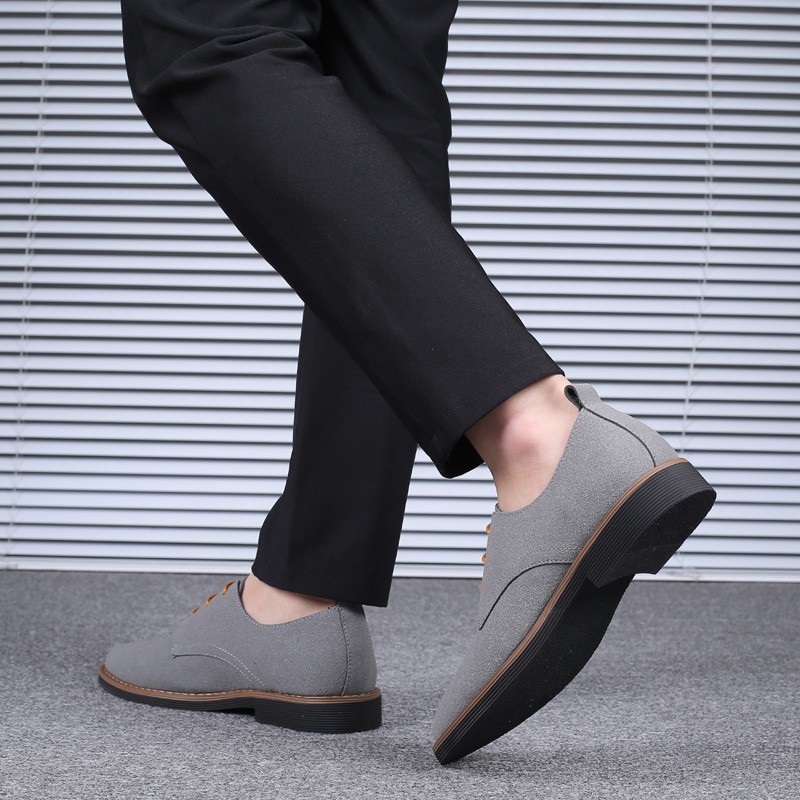 Giày Da Lộn Đế Bằng Size Lớn Phong Cách Lịch Lãm Cho Nam