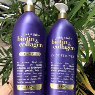 Gội xả chai vòi Organix Thick and Full Biotin and Collagen Shampoo