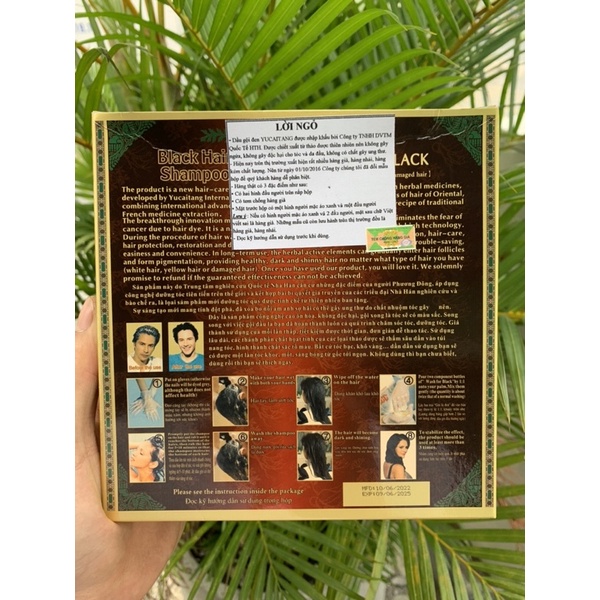 [Hàng Cao Cấp Ko Khô Tóc] Combo 2 Chai Dầu Gội Đen Tóc Ông Già YuCaiTang, Dầu Gội Phủ Bạc YuCaiTang Hàng Xịn