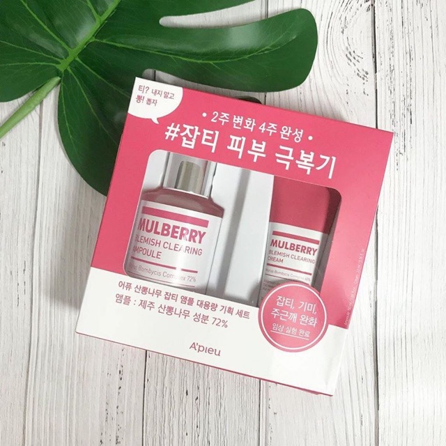 Set Dưỡng Sáng Da➖Mờ Thâm A'PIEU Mulberry Blemish Clearing Ampoule Special Set