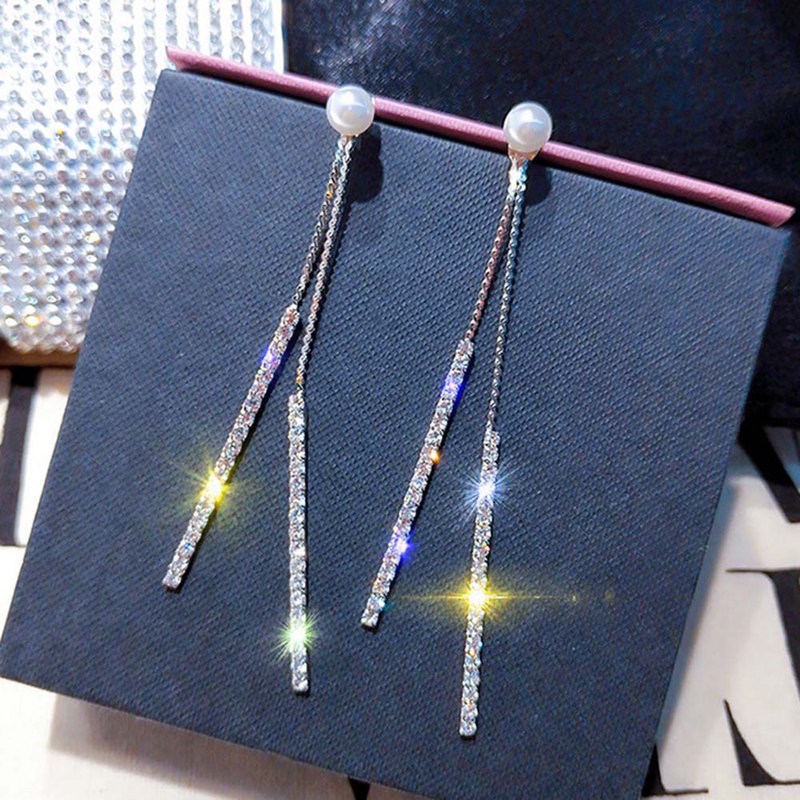 Đôi Khuyên Tai Dài Đính Ngọc Trai S925 Thời Trang Cho Nữ