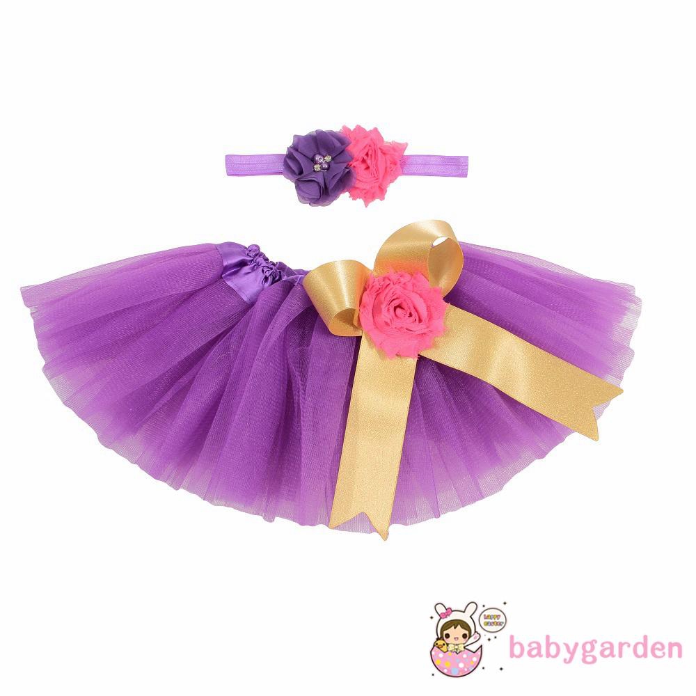 Set Đầm Xoè Tutu+Băng Đô Cài Tóc Cho Bé Gái