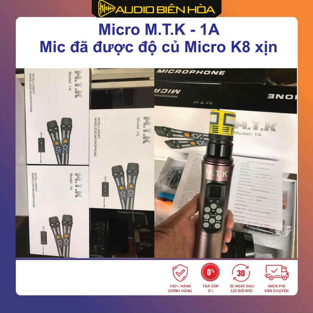 ( Độ K8 ) Micro M.T.K 1A - Karaoke Chuyên Nghiệp - Chỉnh Echo - Bass - Treble cho giọng
