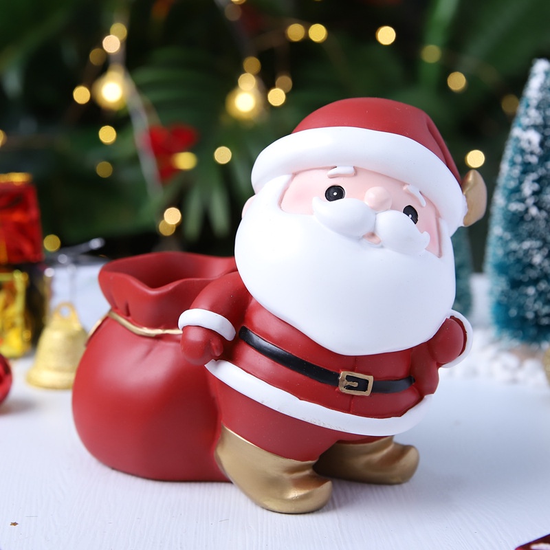 Ống Tiết Kiệm Hình Ông Già Noel Và Táo Bằng Nhựa Resin Sáng Tạo Để Bàn Trang Trí Phòng Khách / Phòng Ngủ