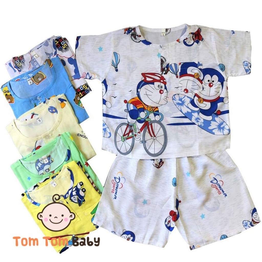 Bộ quần áo Ba Lỗ tole mùa hè cho bé Trai - size 5-34 kg chất vải tole, lanh mềm mịn