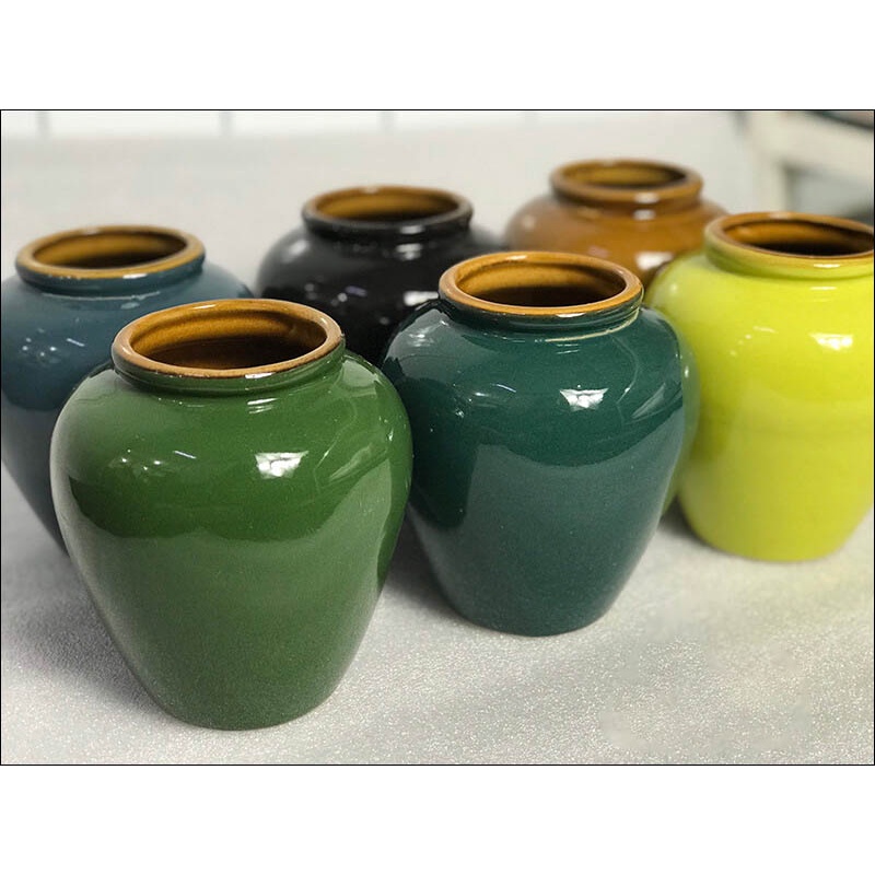 Lu uống bia sứ mini tròn bầu Bát Tràng dáng chum 400ml đủ màu