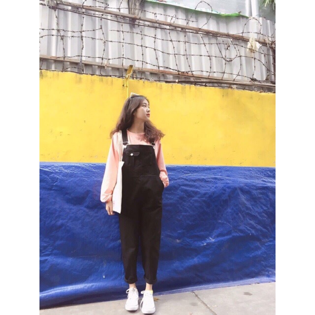 Yếm kaki quần dài mẫu mới màu đen (ảnh thật) | BigBuy360 - bigbuy360.vn