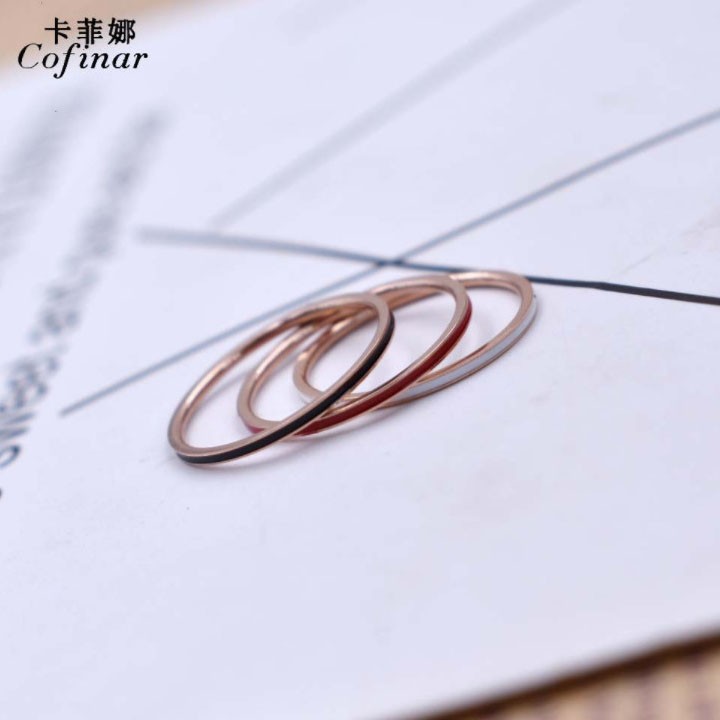 Bộ 3 Nhẫn Nữ 3 Màu Titan Không Đen TT 1065