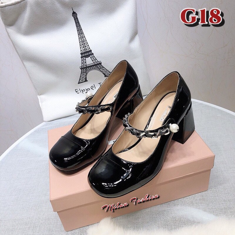 GIÀY CAO GÓT NỮ MŨI VUÔNG XÍCH NGỌC GÓT 7P SANG CHẢNH MÃ B15.B17