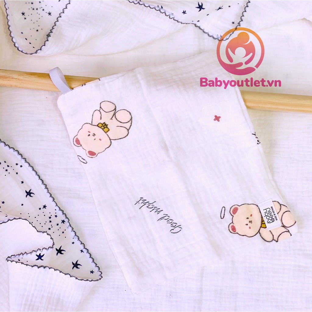 Set 5 cái khăn sữa Babybee cho bé sơ sinh - Được chiết xuất từ sợi tre mềm mại. siêu thấm