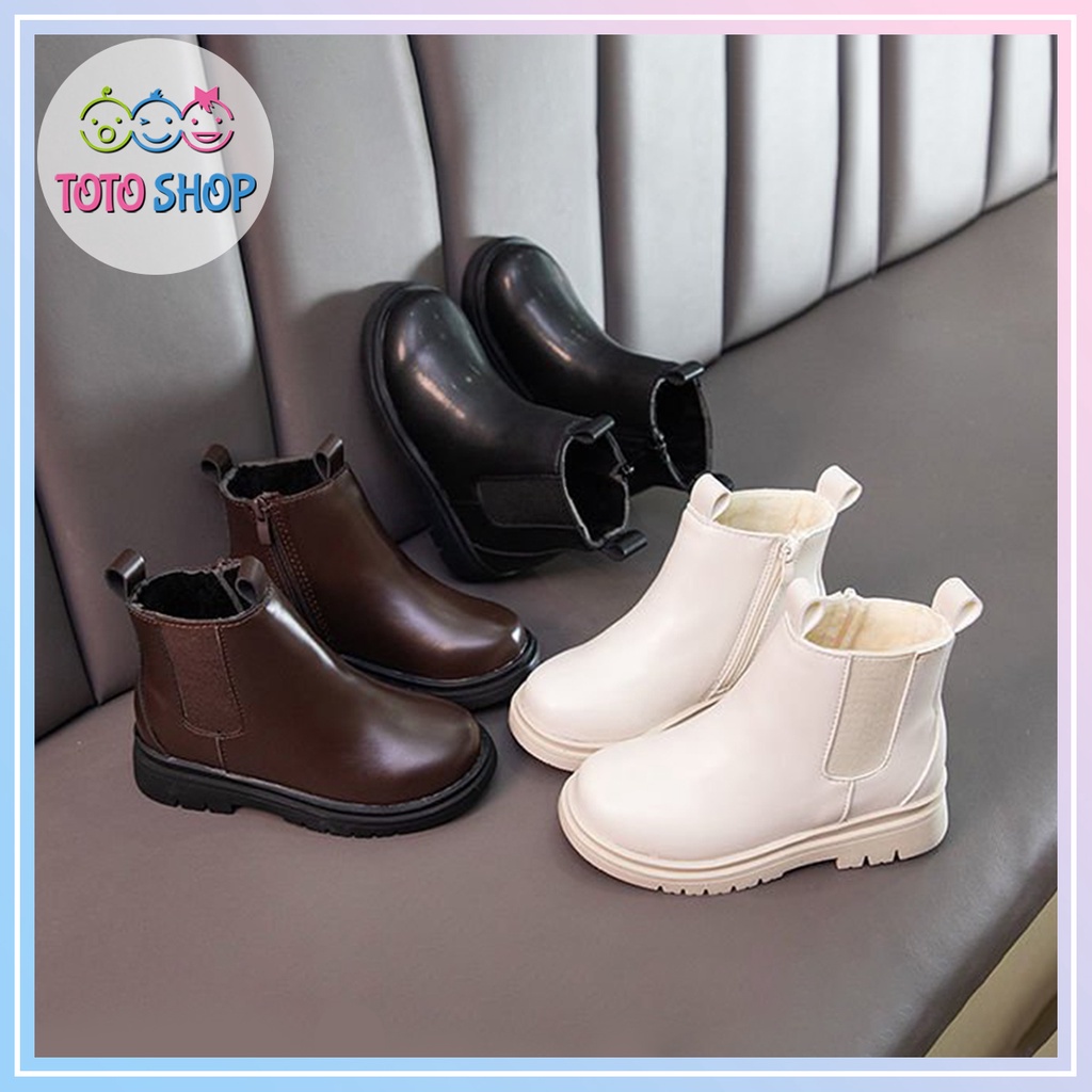 Thanh lý Giày bốt da cao cổ cho bé - Boot da mềm phong cách hàn quốc cho bé trai bé gái