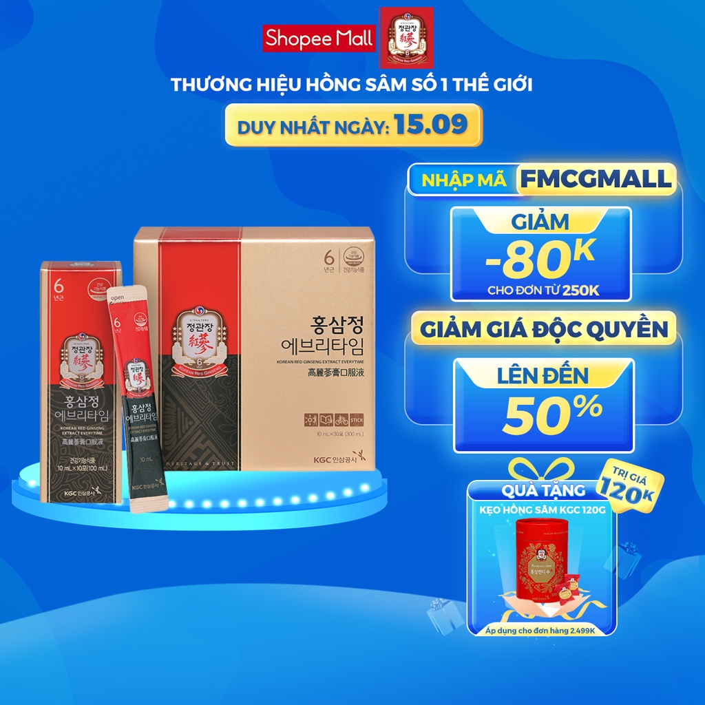 Tinh Chất Hồng Sâm Pha Sẵn KGC Cheong Kwan Jang EveryTime Original (30 gói)