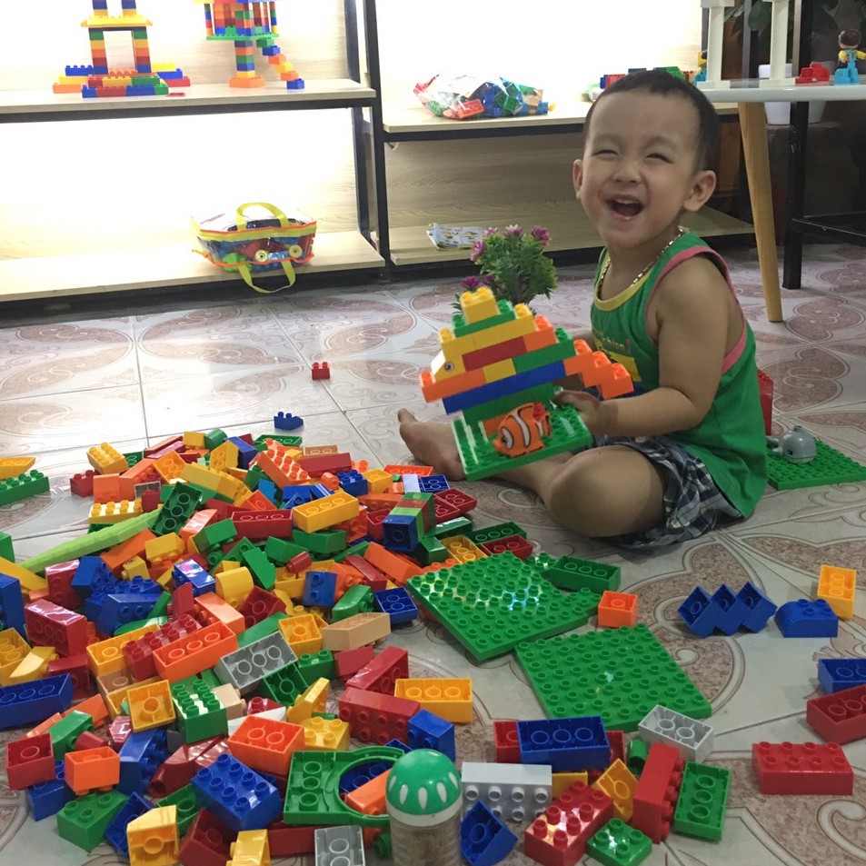 Bộ Xếp Hình Lego Chi Tiết Lớn - Giúp Bé Thoải Mái Sáng Tạo Phát Triển Trí Thông Minh FANTATIC - Có Hình Mẫu Để Xếp