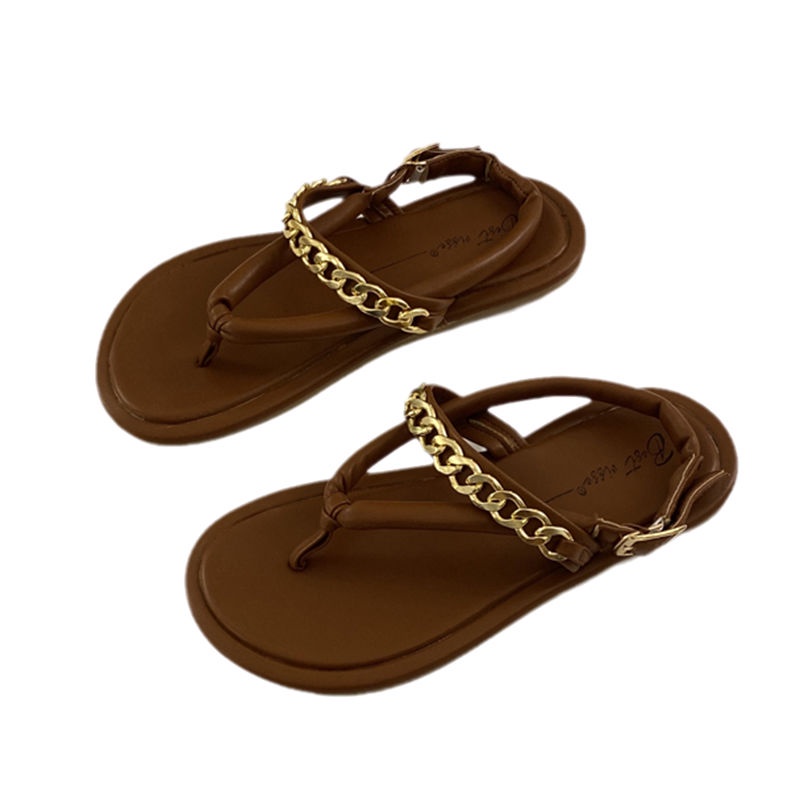 Dép Sandal Xỏ Ngón Đế Bằng Phong Cách Hàn Quốc Cổ Điển Thời Trang Đi Biển