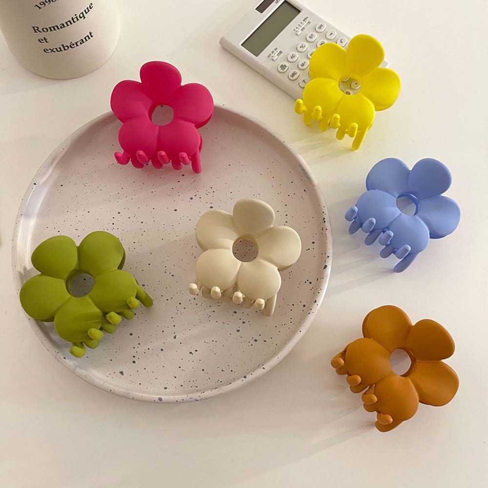 Kẹp tóc nhựa resin hình bông hoa/hình học nhiều màu sắc thanh lịch phong cách Hàn Quốc cho nữ