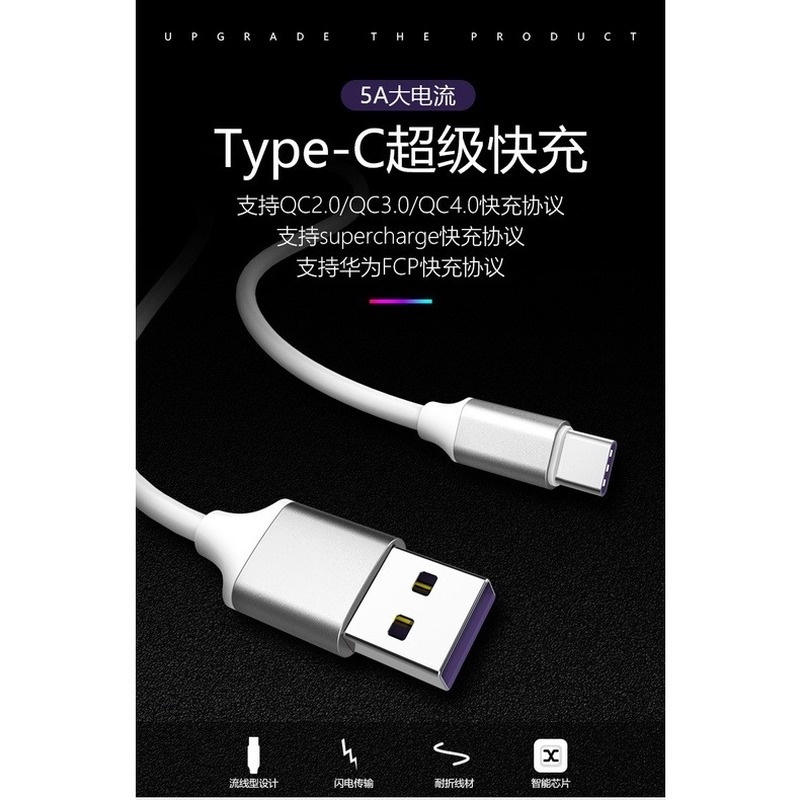Dây Cáp Sạc Nhanh USB Type C Dài 1m Cho Điện Thoại Android
