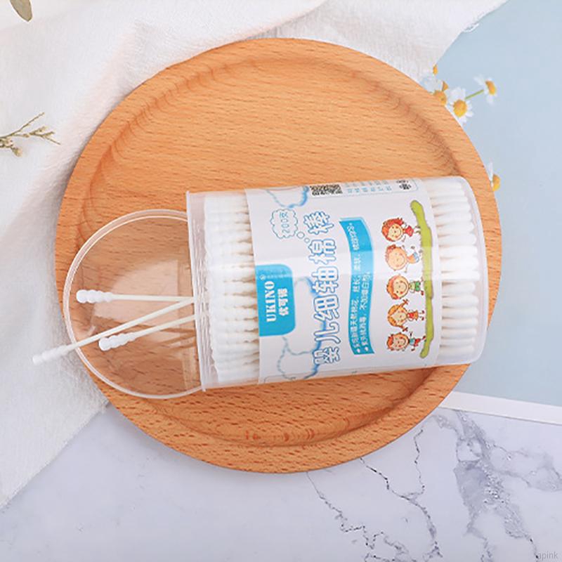 Set 200 Tăm Bông Cotton Vệ Sinh Tai Mũi Cho Bé Đa Năng Tiện Dụng