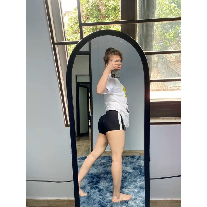 QUẦN ĐÙI LƯNG CAO 1 SỌC TÔN DÁNG THUN POLY