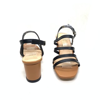 Giày cao gót sandal 5cm 3 dây đen - SD06