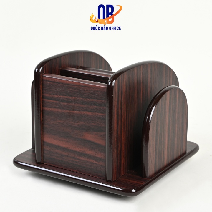Hộp bút gỗ  - Khay đựng dụng cụ văn phòng đa năng - Khay cắm bút gỗ cao cấp đế xoay 360 độ - 8011