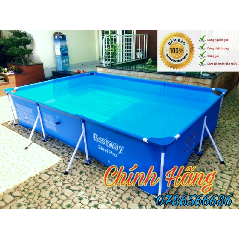 (Chính Hãng)Bể Bơi Khung Kim Loại • kt: 4m x 2m11 x81cm Bể Bơi Gia ĐÌnh Bề Bơi CHo Bé Bể Bơi hồ bơi lắp ghép