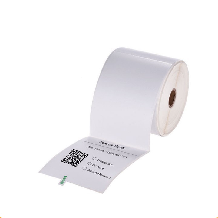 Combo 10 cuộn Giấy In Nhiệt, Tem Nhiệt Decal A6 Khổ 100x150mm