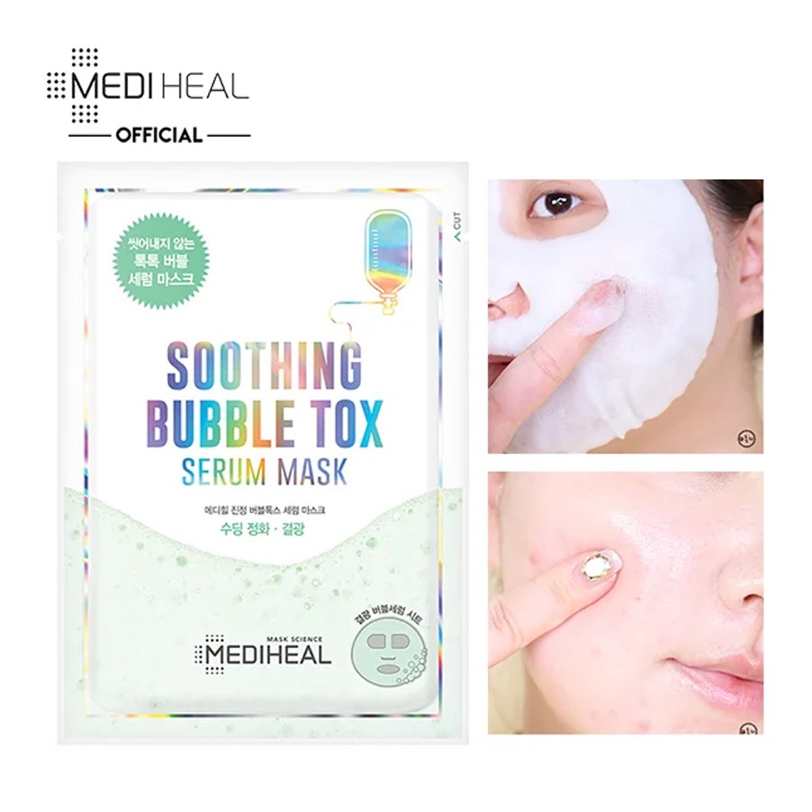 Mặt Nạ Sủi Bọt Thải Độc, Cấp Ẩm, Làm Dịu Da Mediheal Soothing Bubble Tox Serum Mask 25ml