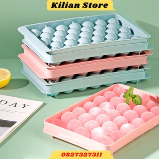 khay đá viên tròn 33 viên 🍁FREESHIP🍁Khuôn thạch bi nhựa tròn làm hoa quả trái cây/ khuôn rau câu