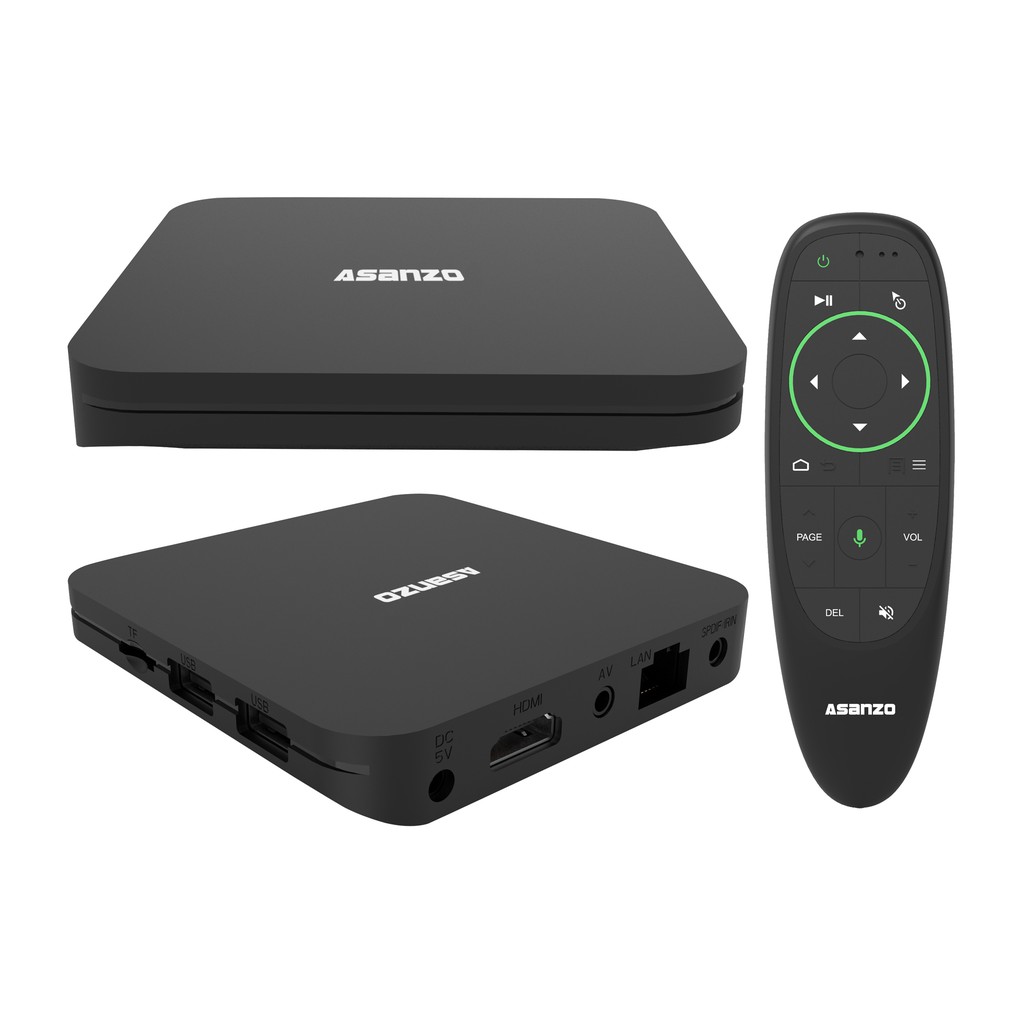 Smart Box Android Box 4K Asanzo XS9 (CPU 4 Nhân, RAM 2GB, Miễn Phí 12 Tháng Clip TV, Bộ Nhớ Trong 16 GB, Kết Nối Wifi)